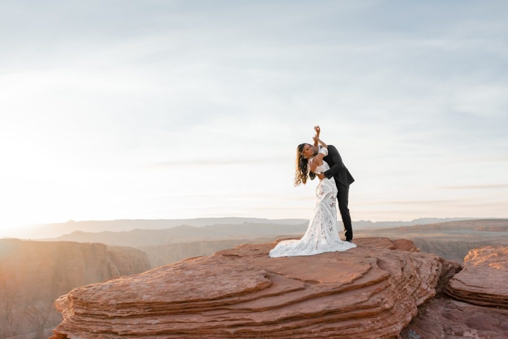 Boho adventurous elopement in Arizona canyons